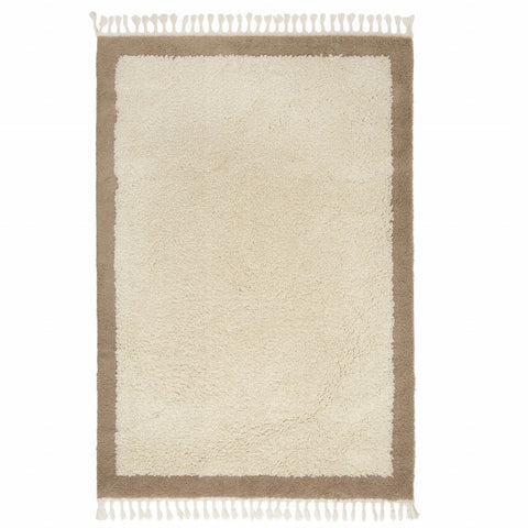 Kasmir Rugs 724 Plushy Coco Rug, 120cmx180cm, White Brown