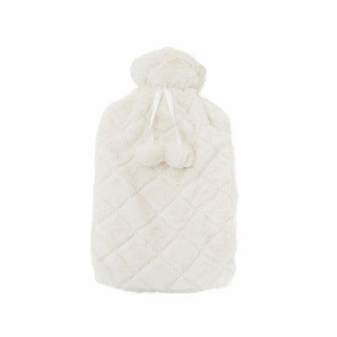 Karaca Home Plush Hot Water Bottle and Cover, 2L, White