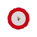 Karaca New Year Christmas Dreamy Porcelain Side Plate, 22cm, Red Multi