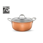 Karaca 3Ply PowerSteel Copper Stockpot with Lid, 4.6L, Copper