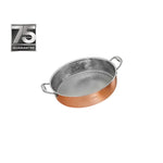 Karaca 3Ply PowerSteel Copper Shallow Casserole with Lid, 5L, Copper