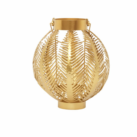 Karaca Home Leaf Lantern, 23cmx27cm, Gold