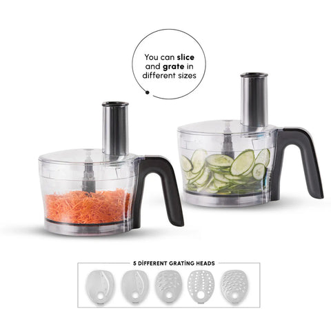 Karaca Mastermaid Power Multifunctional 10 in 1 Food Processor Set, 2000W, 1.5L, Galaxy Grey