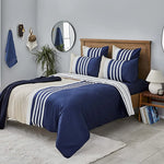 Nautica Home Aport 100% Turkish Cotton Duvet Cover Set, Double, 200cmx200cm, Navy Blue Multi