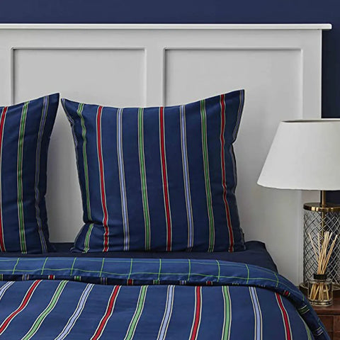 Nautica Ray 100% Turkish Cotton Duvet Cover Set, Double, 200cmx200cm, Navy Blue Multi