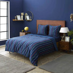 Nautica Ray 100% Turkish Cotton Duvet Cover Set, King, 230cmx220cm, Navy Blue Multi