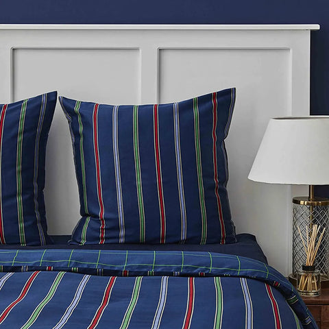 Nautica Ray 100% Turkish Cotton Duvet Cover Set, King, 230cmx220cm, Navy Blue Multi