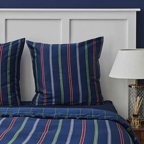 Nautica Ray 100% Turkish Cotton Duvet Cover Set, Super King, 260cmx220cm, Navy Blue Multi