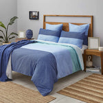 Nautica Grace 100% Turkish Cotton Duvet Cover Set, Single, 140cmx200cm, Blue Multi