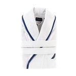 Nautica Home Marlin 100% Turkish Cotton Bathrobe, Small, White Navy Blue