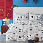 Nautica Discovery 100% Turkish Cotton Duvet Cover Set, Double, 200cmx200cm, White Multi