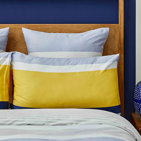 Nautica Bold 100% Turkish Cotton Duvet Cover Set, Single, 140cmx200cm, Yellow Multi