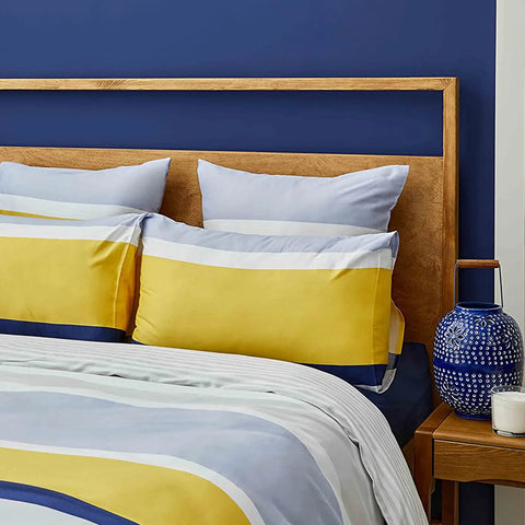 Nautica Bold 100% Turkish Cotton Duvet Cover Set, King, 230cmx220cm, Yellow Multi