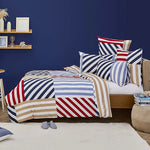 Nautica Kai 100% Turkish Cotton Duvet Cover Set, King, 230cmx220cm, Blue Multi