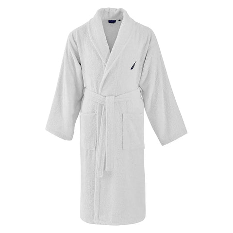 Nautica Home Crew 100% Turkish Cotton Bathrobe, Large, White