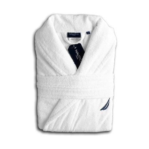 Nautica Home Crew 100% Turkish Cotton Bathrobe, XLarge, White