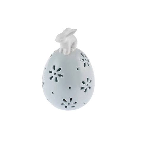 Karaca Easter Stoneware Glass Decorative Trinket, White Blue