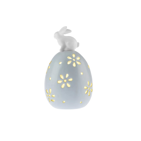 Karaca Easter Stoneware Glass Decorative Trinket, White Blue