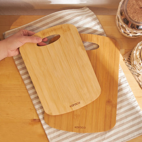 Karaca Defne 2 Piece Bamboo Chopping Board, Wood