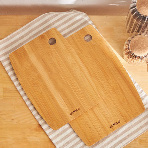 Karaca Bade 2 Piece Bamboo Chopping Board, Wood