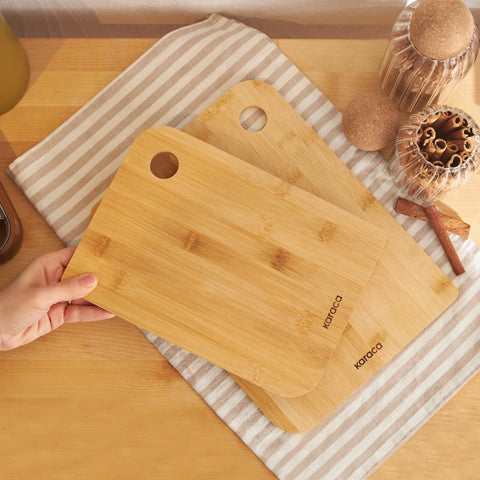 Karaca Azur 2 Piece Bamboo Chopping Board, Wood