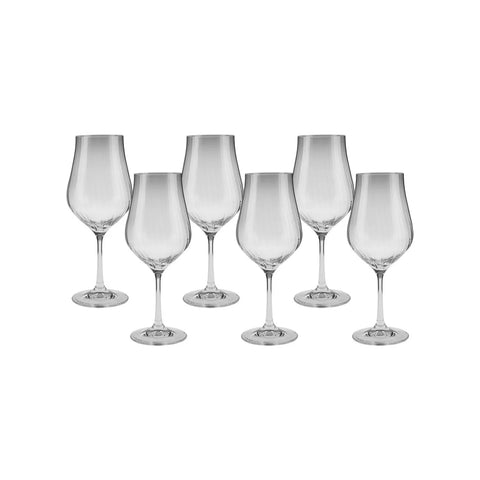 Karaca Alle 6 Piece Glass Wine Glass Set, 550ml, Transparent