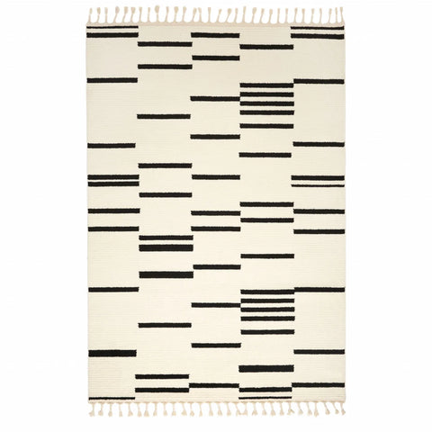 Kasmir Rugs 724 Four Seasons Blanca Rug, 200cmx290cm, Cream Black