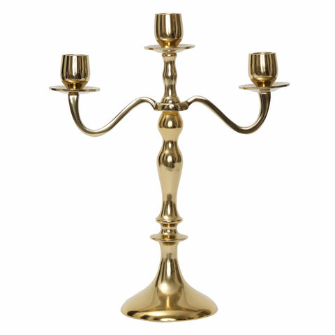 Karaca Home Dots 3 Arm Candlestick, Gold