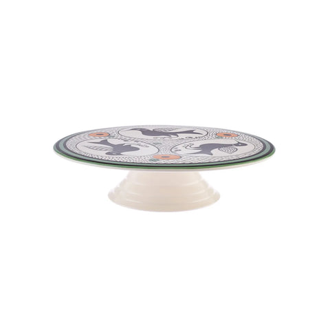 Karaca Paye Seljuk Collection Porcelain Cake Stand, 32cm, Green Multi