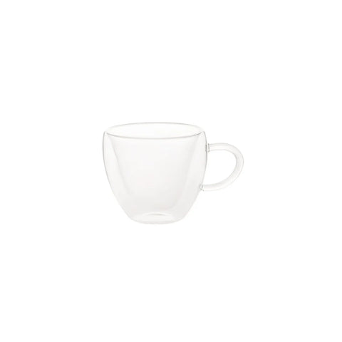 Karaca Pia Double Wall Glass Heart Mug, 220ml, Transparent