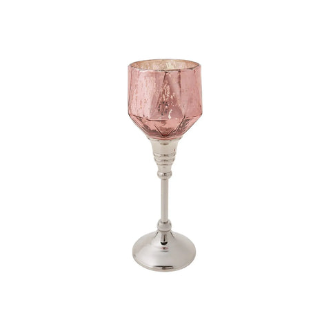 Karaca Lucca Tealight Candlestick, 24cm, Pink Multi