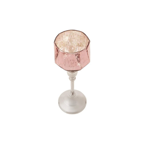 Karaca Lucca Tealight Candlestick, 24cm, Pink Multi