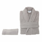 Karaca Home Olivia 100% Turkish Cotton Bathrobe Set, Large Xlarge, Grey