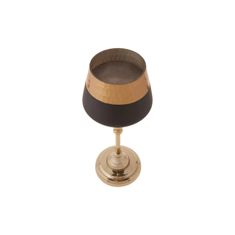 Karaca Lucca Tealight Candlestick, 26.75cm, Black Gold