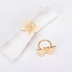 Karaca Home Butterfly Napkin Ring Set, 2 Piece, 4cm, Gold