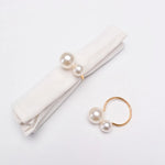 Karaca Home Pearl Napkin Ring Set, 2 Piece, 4cm, Gold Multi