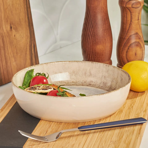 Karaca Ephesus Ceramic Pasta Bowl, 20cm, White Multi