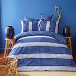 Nautica Moby 100% Turkish Cotton Duvet Cover Set, Single, 140cmx200cm, Navy Blue Multi