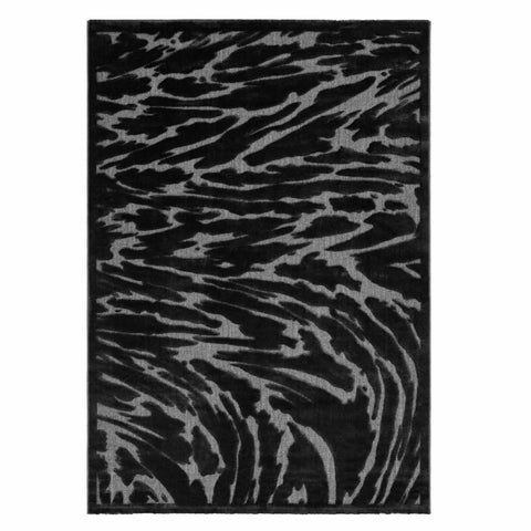 Kasmir Rugs 724 Scandinavian Storm Rug, 120cmx180cm, Black Grey