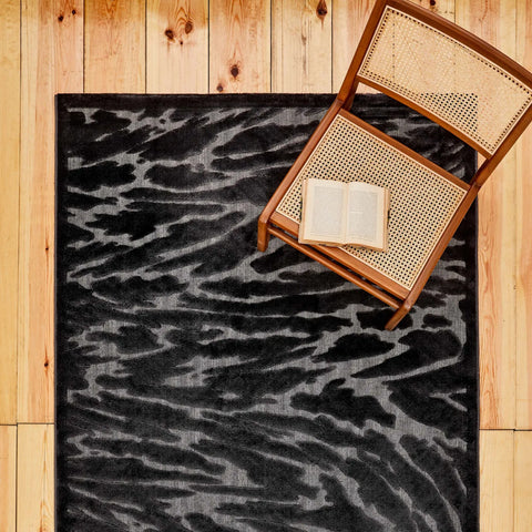 Kasmir Rugs 724 Scandinavian Storm Rug, 120cmx180cm, Black Grey