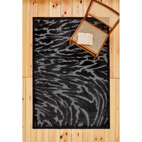 Kasmir Rugs 724 Scandinavian Storm Rug, 120cmx180cm, Black Grey