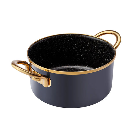 Karaca Ilion 8-Piece Enamel Cookware Set, Anthracite Gold