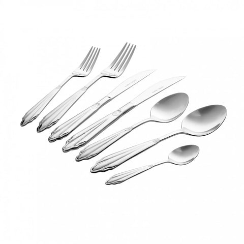 Karaca Mantilla 84-Piece 316+ Stainless Steel Cutlery Set for 12 People, Silver