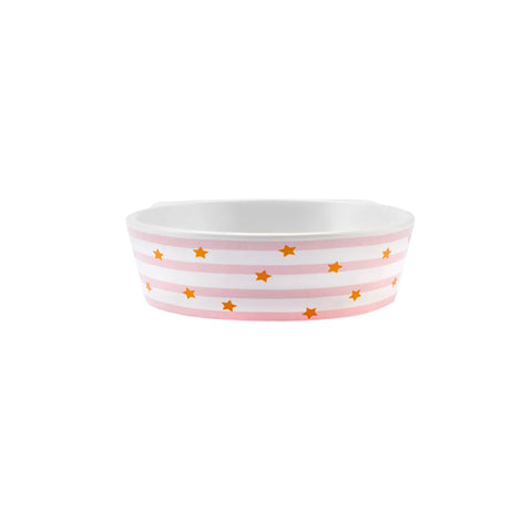 Karaca Ceramic Round Pet Bowl, 14cm, White Multi