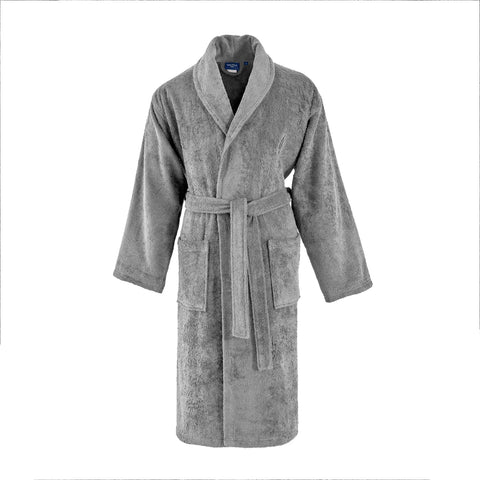 Nautica Home Crew 100% Turkish Cotton Bathrobe, Small, Grey