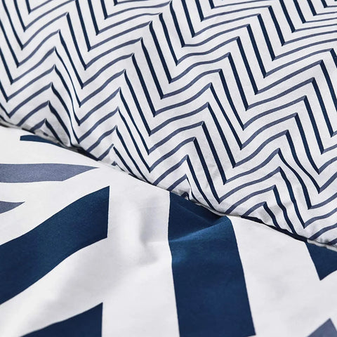 Nautica Orion 100% Turkish Cotton Duvet Cover Set, Single, 140cmx200cm, Navy Blue White