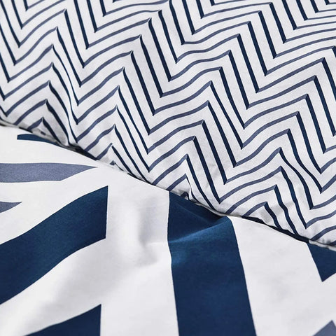 Nautica Orion 100% Turkish Cotton Duvet Cover Set, King, 230cmx220cm, Navy Blue White