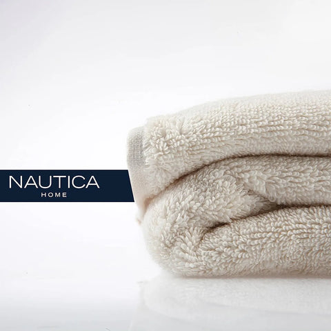 Nautica Home Ocean 100% Turkish Cotton Hand Towel, 50cmx100cm, Pearl