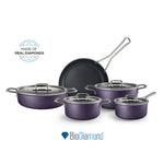 Karaca Mastermaid BioDiamond 9-Piece Cookware Set, Grape Purple