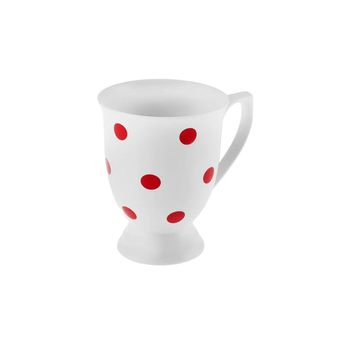 Karaca Polka Dot Porcelain Mug, 360ml, White Multi